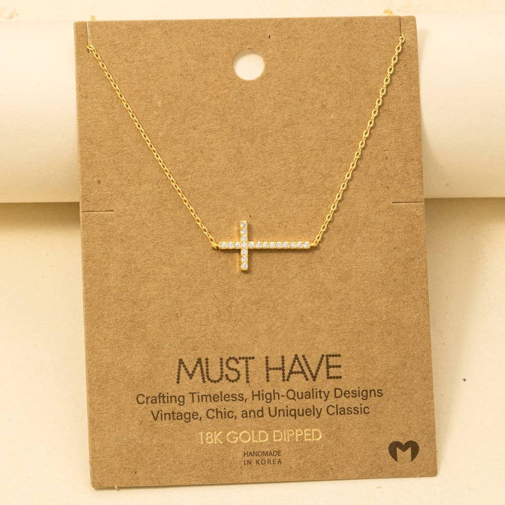 Cross Jewel Pendant Necklace