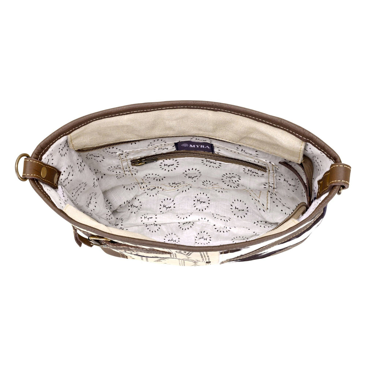 Threeawn Shoulder Bag with hair on and Aztec detail