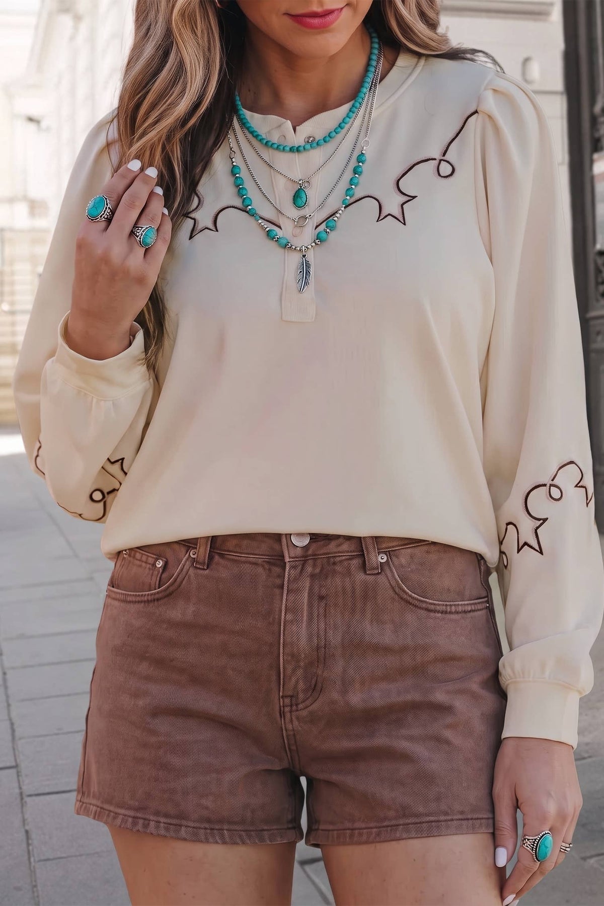 Izzy Half Button Western Top
