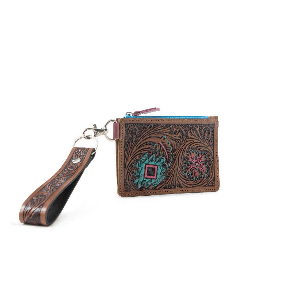 Prickly Pear Tooled Leather Card Holder