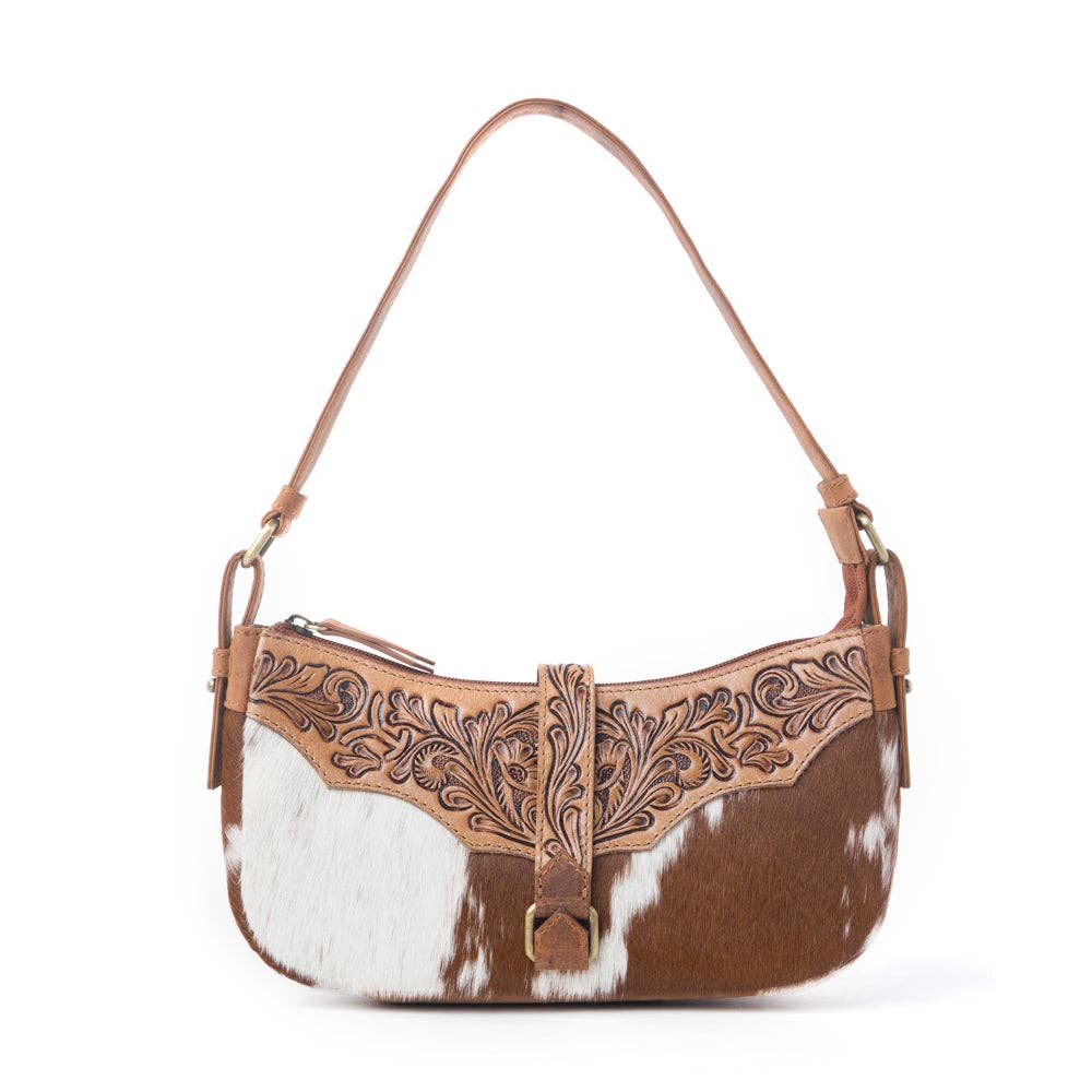 Yellowstone Timberline Handtooled Bag in Walnut Brown
