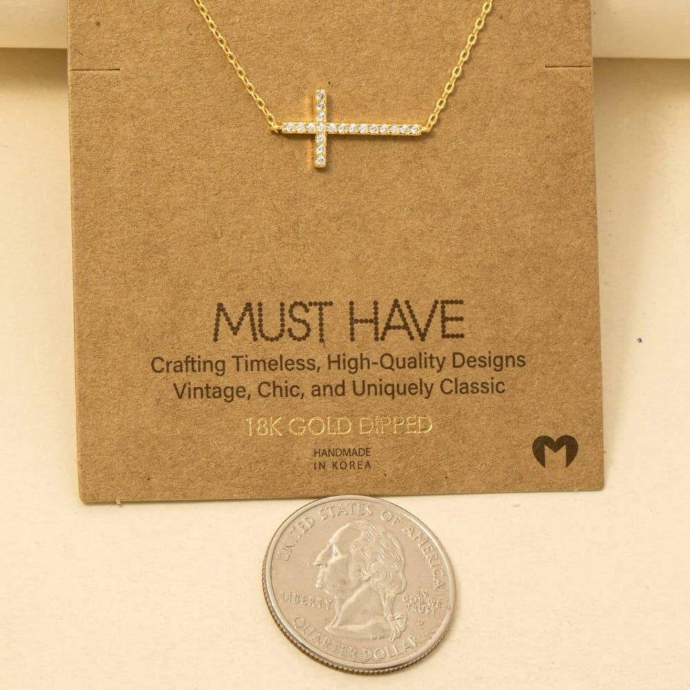 Cross Jewel Pendant Necklace