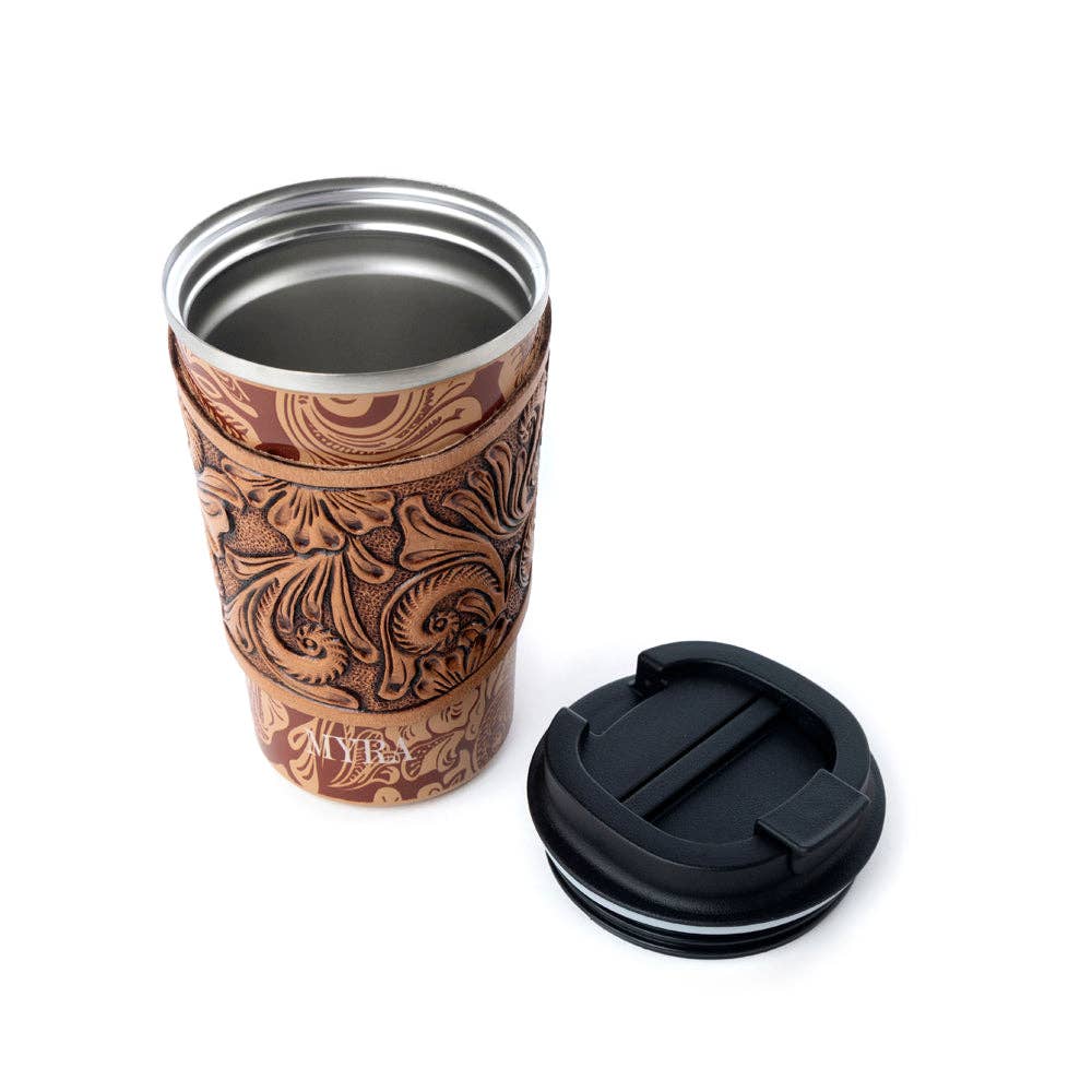 Western Trail Brew Stainless Steel Mug in Brown Baroque