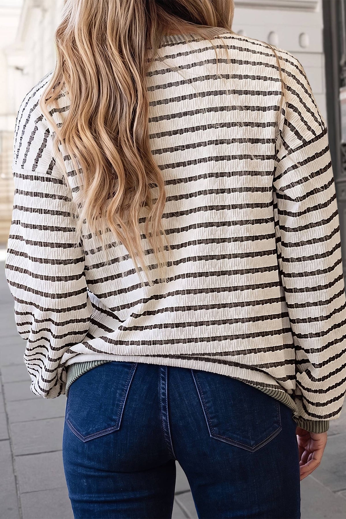 Kellie Striped Crewneck Top
