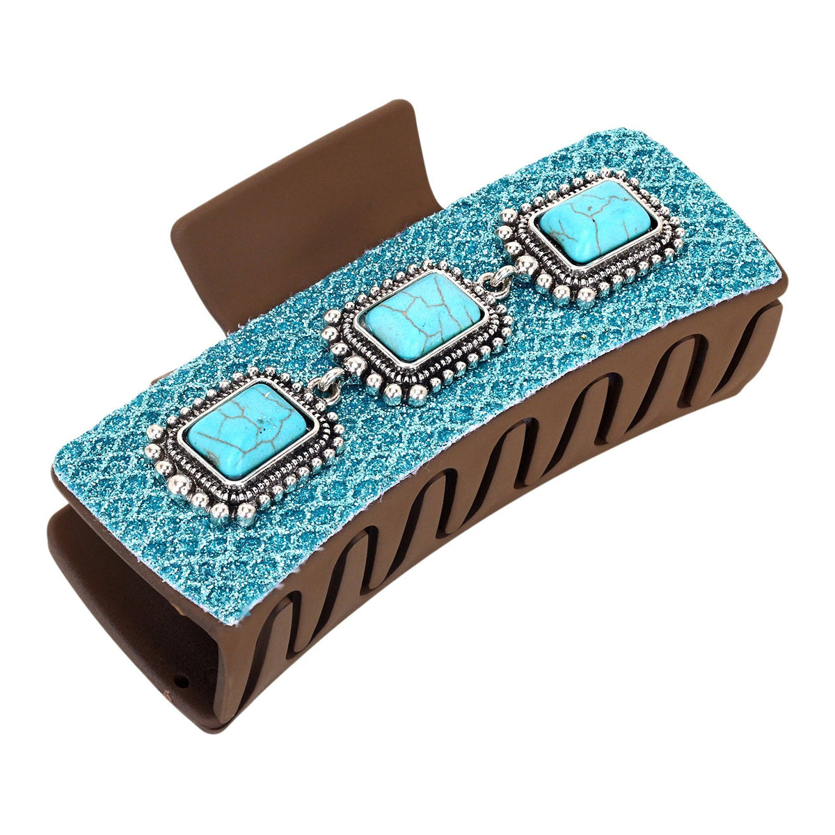 Concho Gem Hair Clip in Sky Blue