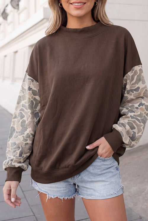 Camo Sleeve Sweatshirt