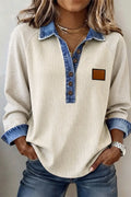 Kinder Denim Collar Top