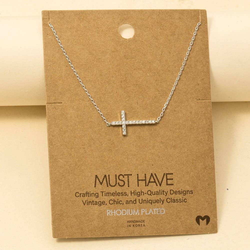 Cross Jewel Pendant Necklace