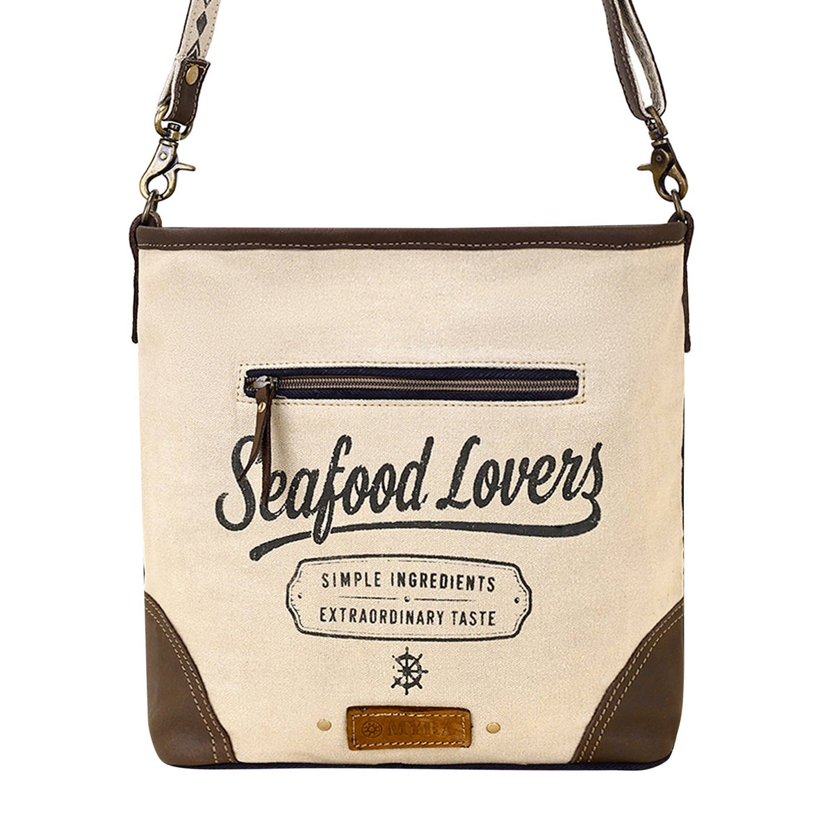 Threeawn Shoulder Bag with hair on and Aztec detail